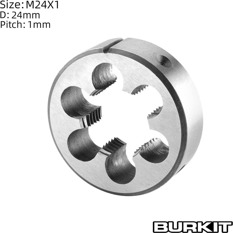 Burkit Metric M24 X 1 Round Threading Die, M24 x 1.0 Machine Thread Die Right Hand - Image 2